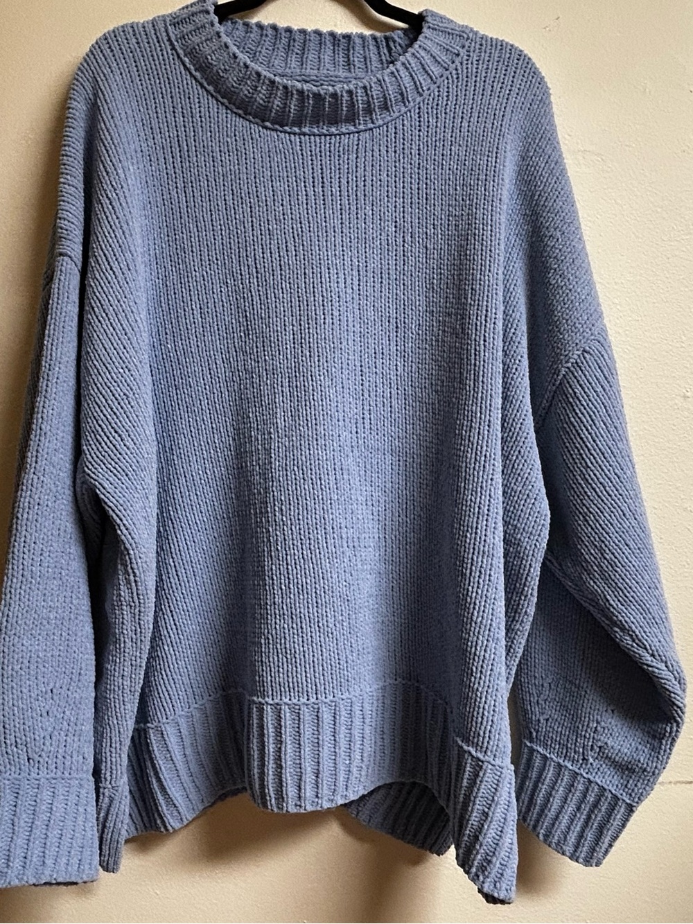 aerie Light Gray Ribbed Crewneck Sweater